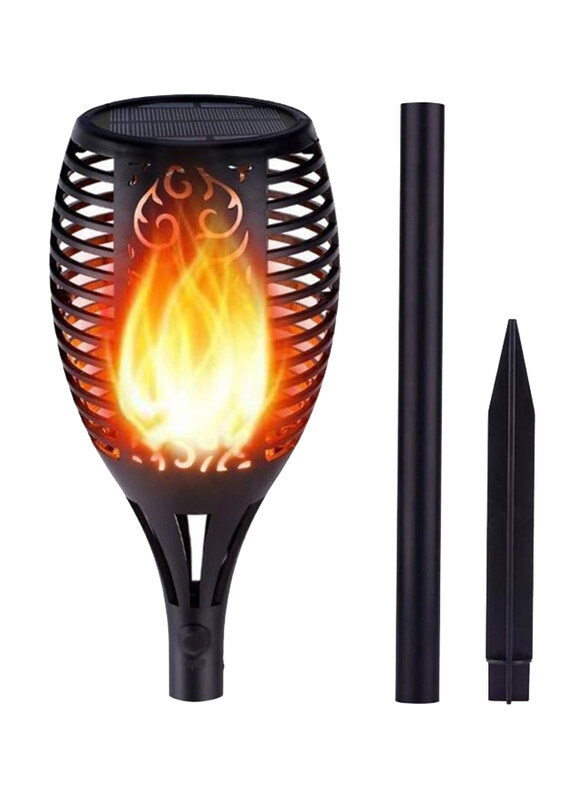 

DubaiGallery Outdoor Solar Tiki Torches Lights with Flickering Flame for Garden Decor, Black