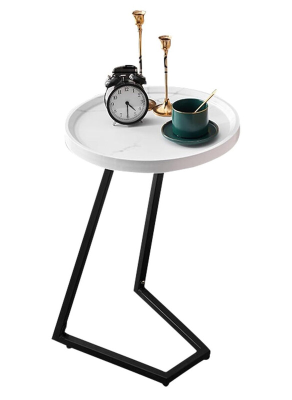 

DubaiGallery Wooden Unique Design Side Table, White/Black