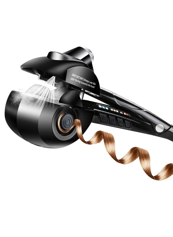 

Generic Automatic Curling Iron Steam Hair Curler, Black