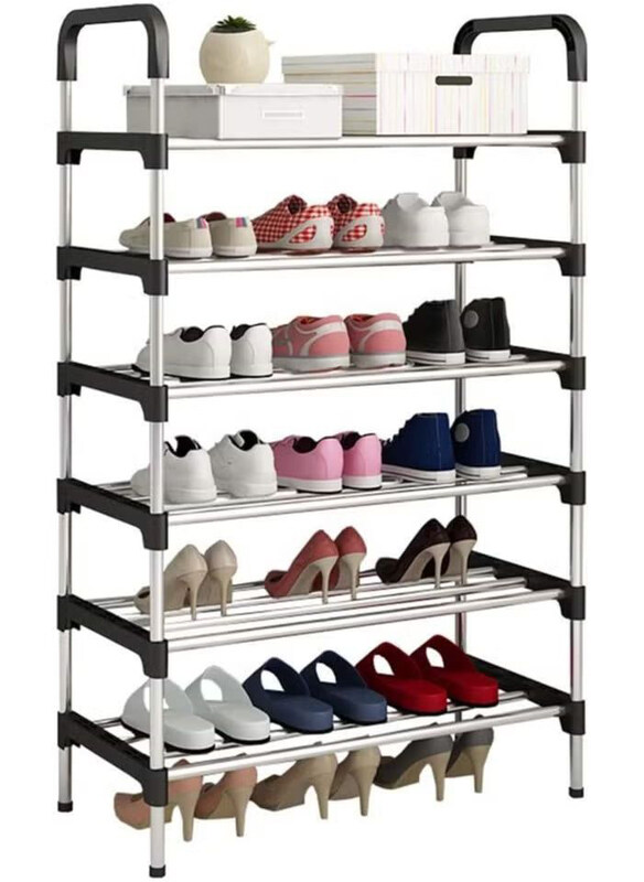 

DubaiGallery 6-Tiers Shoe Rack, Silver/Black