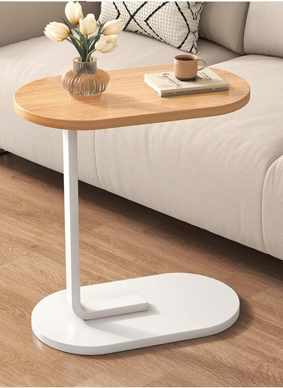 

DubaiGallery Wooden Unique Design Side Table, Beige/White