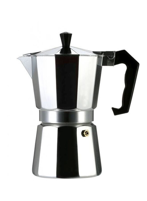 

Generic Espresso Percolator Coffee Stovetop Maker, Silver/Black