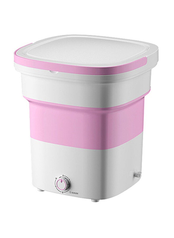 

Generic Portable Mini Folding Clothes Washing Machine, W111, Pink/White