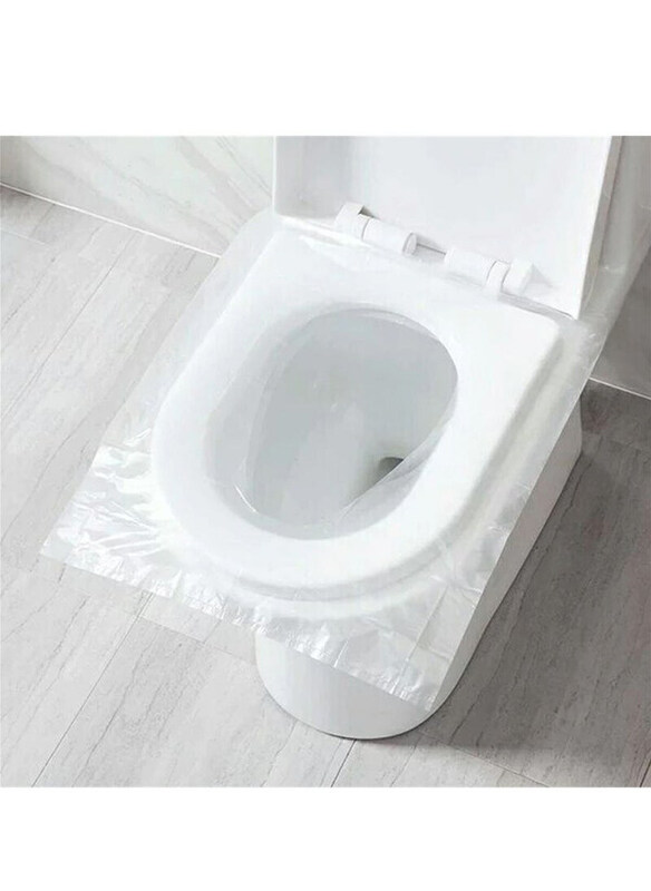 

Dubaigallery 50-Piece Disposable Plastic Toilet Seat Cover, Clear
