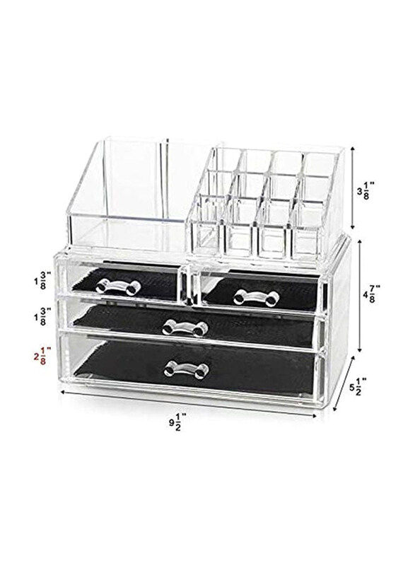 

Generic Design Bottom Layer Increase Fits Most Conceal Acrylic Makeup Organizer and Cosmetic Make Up Organizer, Clear