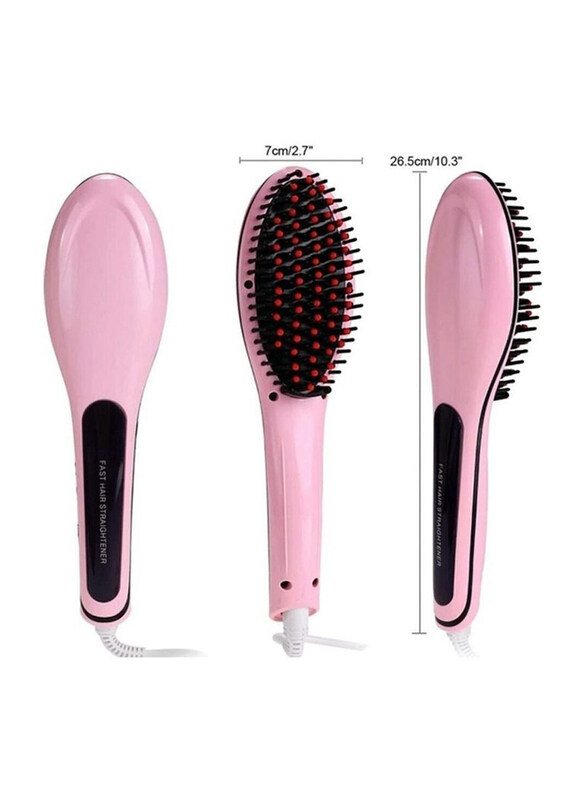 

Generic HQT-906 Hair Straightener Brush, Pink