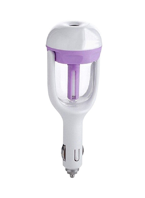 

Generic 12V Car Spray Humidifier Mist Purifier, White/Purple