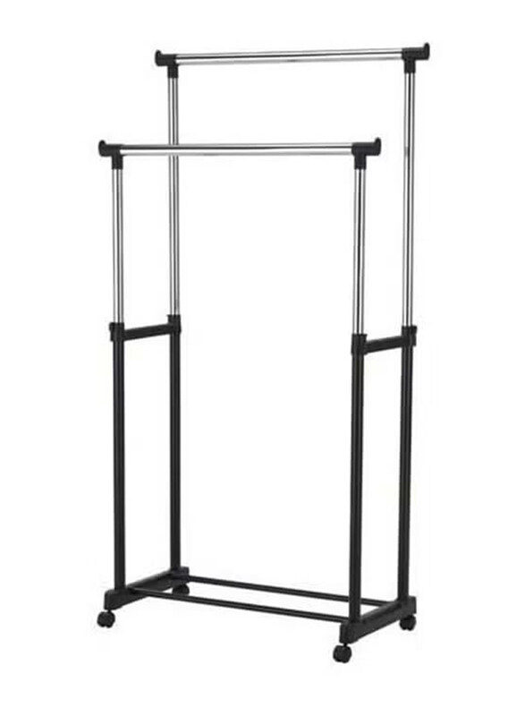 

Generic Telescopic Clothes Rack, Silver/Black