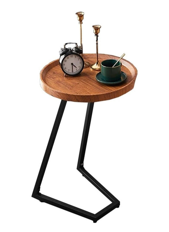 

DubaiGallery Wooden Unique Design Side Table, Brown/Black