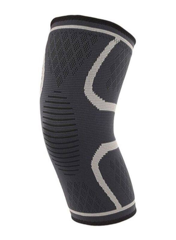 

Generic Non-Slip Sports Protective Knit Knee Pad, X-Large, Grey/Off White