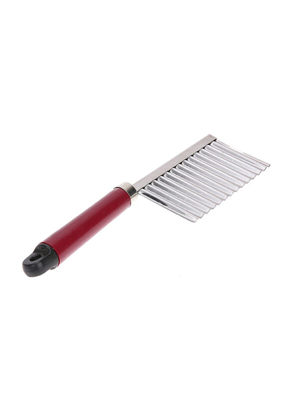 

Cabina Home Crinkle Wavy Potato Chips Slicer, Red/Silver