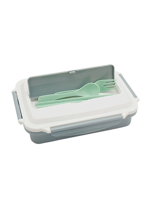 

Generic 4-Grid Microwave Lunch Box, Green/White