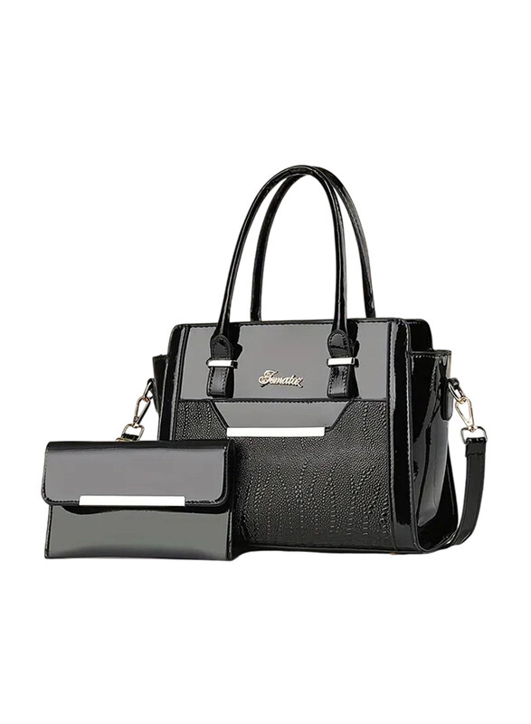 

DubaiGallery Fashion Top Handle Satchel Bag, Black
