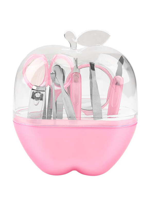 

Generic Stainless Steel Manicure Set, 9 Pieces, Pink/Clear