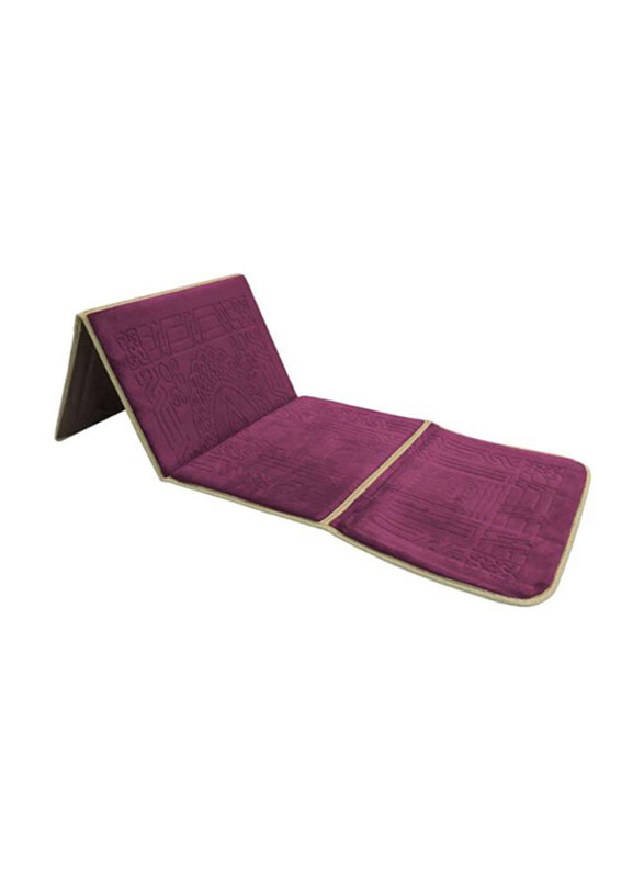 

Aljunaifi 2-In-1 Foldable Prayer Backrest And Mat, 54x114cm, Purple