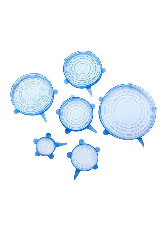 

Generic Stretchable Silicone Lids, 6 Pieces, AQ-1, Blue/White