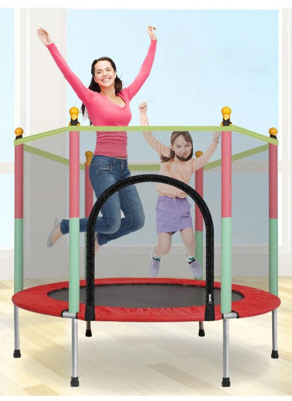 

Dubaigallery Round Trampoline Fitness Equipment with Protection Net, Sports & Outdoor Play Set, All Ages