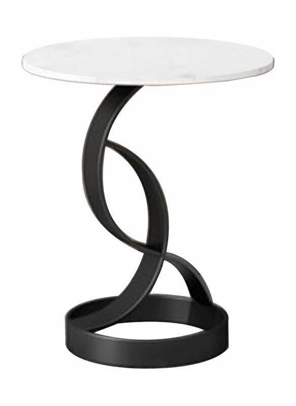 

DubaiGallery Sofa Side End Table, White/Black