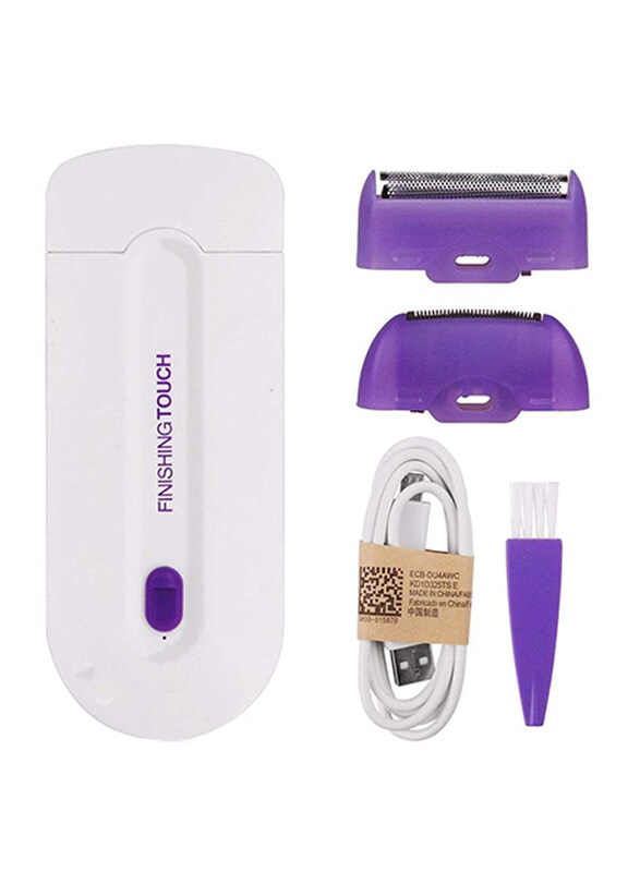 

Hemiza Instant Painless Facial Body Hair Remover Trimmer, White/Purple
