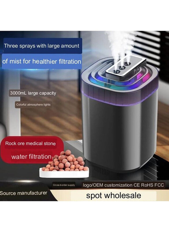 

Generic Large Capacity Aroma Diffuser Humidifier, 3000ml, Assorted