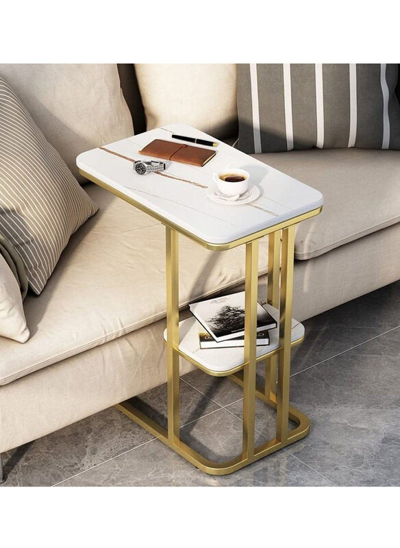 

DubaiGallery European Living Room Kitchen Coffee Tables, Gold/White