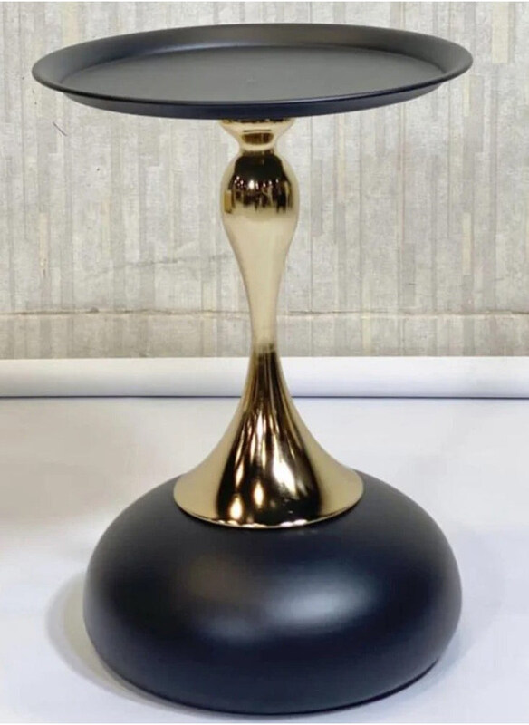 

DubaiGallery Modern Portable Coffee Table, Black/Gold