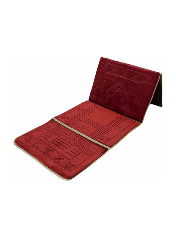

Generic Foldable Prayer Mat And Backrest, 109 x 52cm, Red