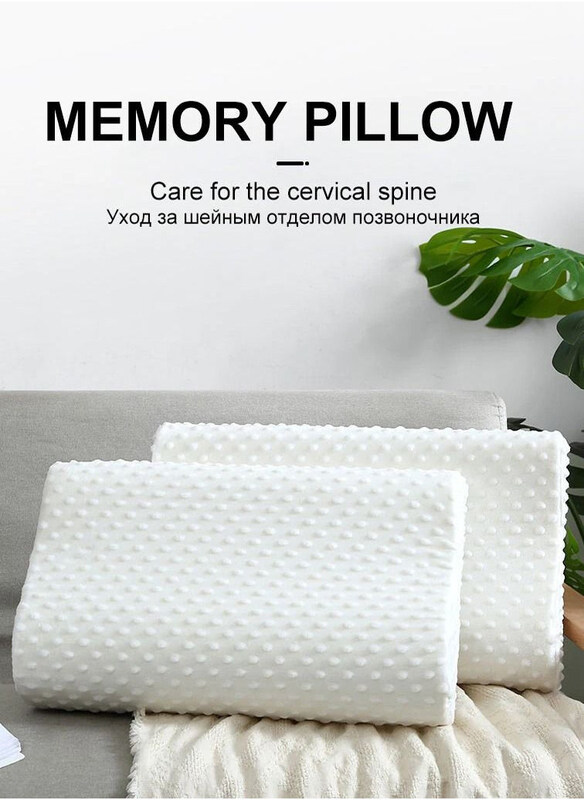 

Generic Cervical Health Care Memory Foam Orthopaedic Latex Neck Pillow, White