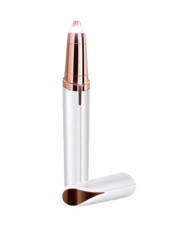 

Generic Eyebrow Trimmer With LED Light, White/Gold