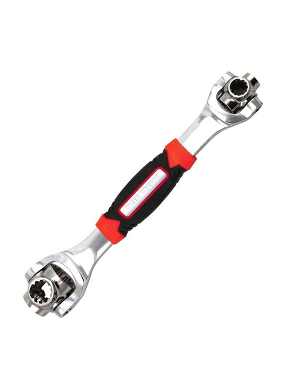 

Generic Multi-Functional Wrench Ratchet Tool, Silver/Red/Black