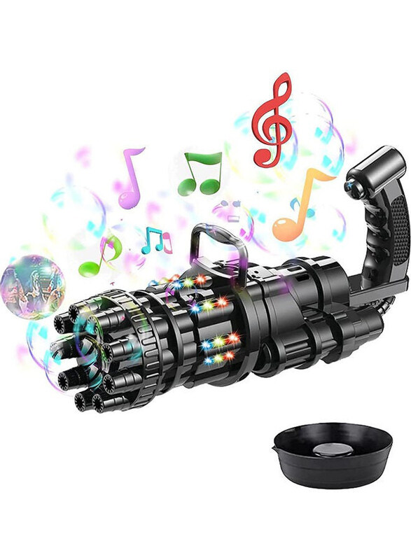 

XiuWoo 8-Hole Gatling Bubble Gun, Ages 2+, Black