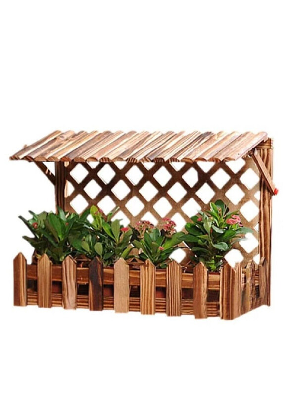 

DubaiGallery Wooden Wall Hanging Planter Flower Pot Basket Vase, Brown