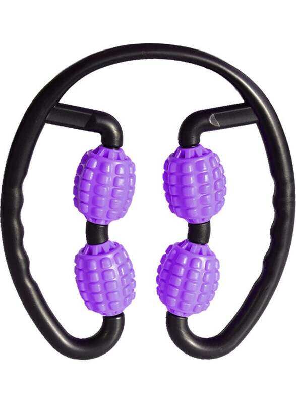 

Generic 4 Wheel Trigger Point Massage Roller for Arm Leg Neck Muscle Tissue Massager, 26cm, Purple
