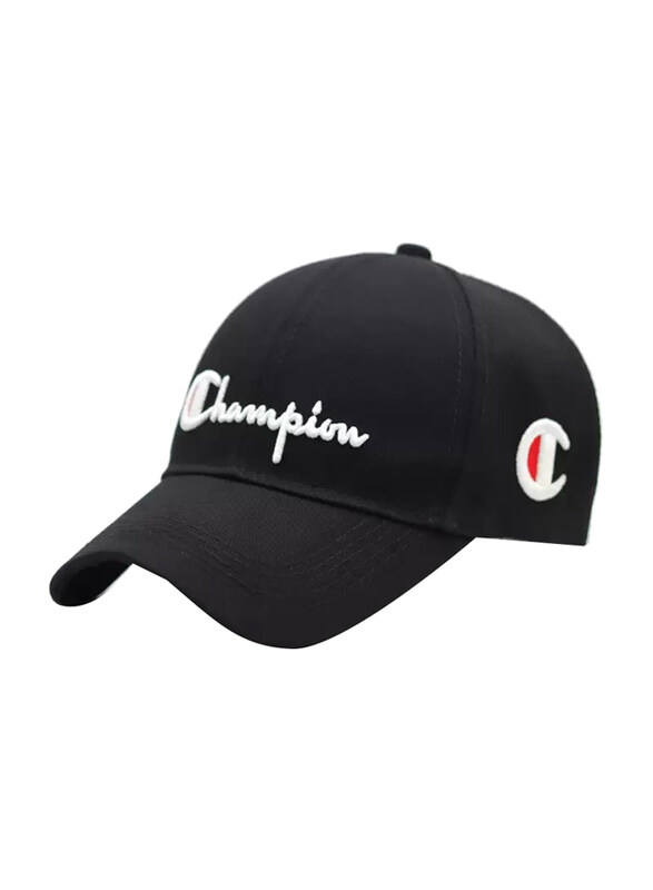 

Champion Embroidered "Champion" Letter Sports Cap Unisex, Black