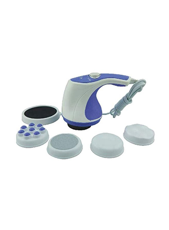 

Generic Electric Body Massager With 5-Massage Head Set, White/Purple