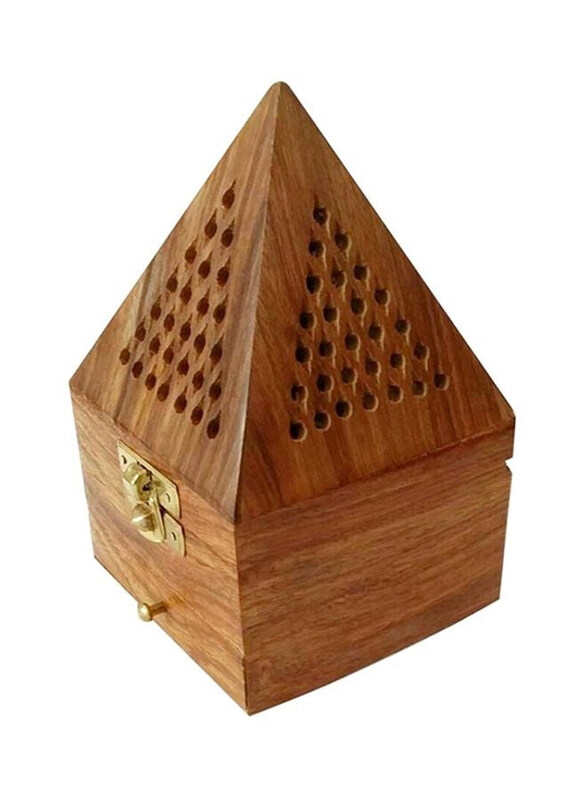 

Generic Pyramid Shaped Incense Burner, 9 x 9 x 15cm, Brown