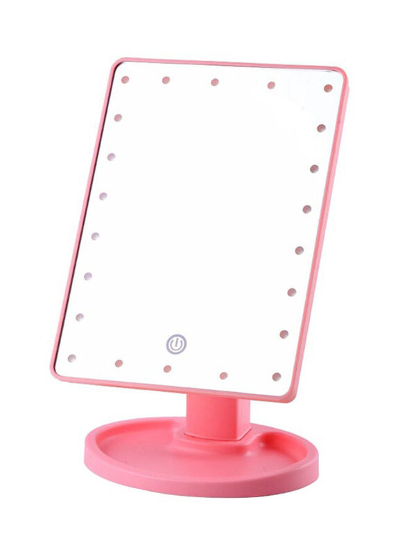 

Generic 22 LED Square Multi-Function Makeup Mirror, Pink