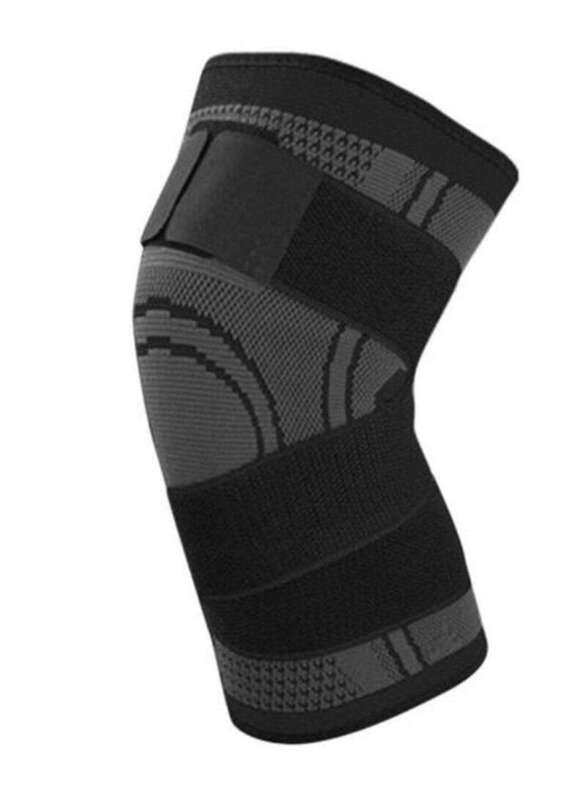 

Generic Pressurized Winding Knit Compression Sports Knee Pad, Small, Black/Grey