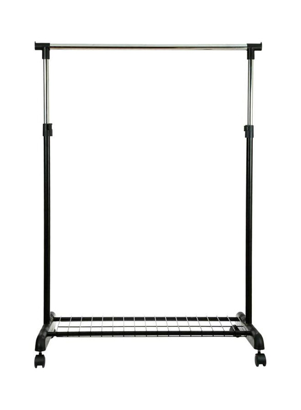 

Generic Steel Single Bar Hanger With Shoe Rack, Black/Silver