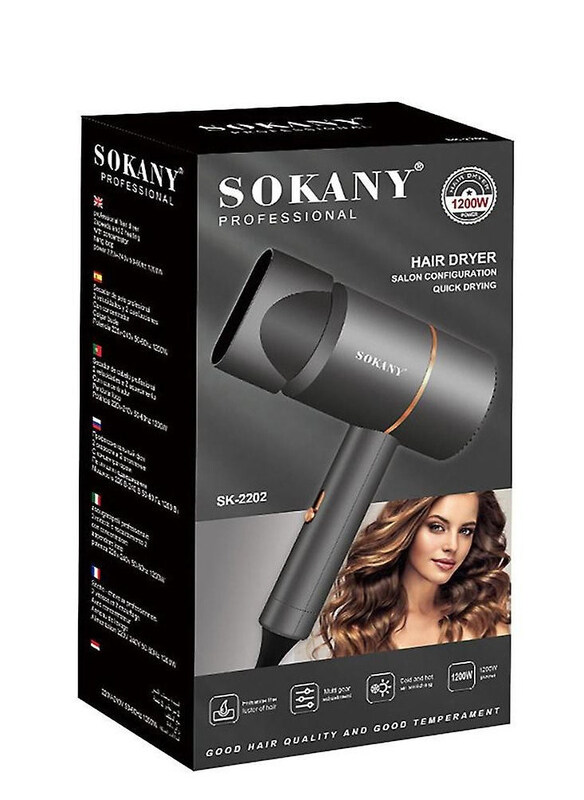 

Sokany Professional 2 Speed & Heating Hair Dryer, 2202, Black