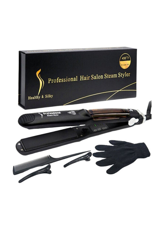 

Generic Multifunctional Ceramic Steam Hair Straightener, MR4534603, Black