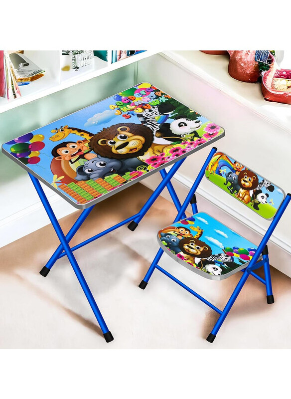 

DubaiGallery Kids Folding Portable Study Table and 1 Chair Set, Multicolour