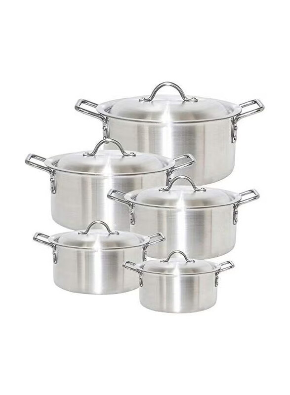 

Generic 10-Piece Aluminum Cookware Set, Silver