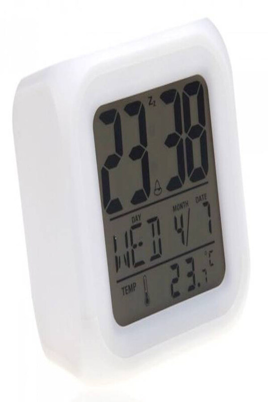 

Generic Glowing Led 7 Color Change Digital Alarm Clock, White