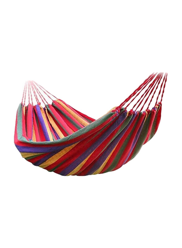 

Generic Strip Single Camping Outdoor Canvas Hammock, Multicolour