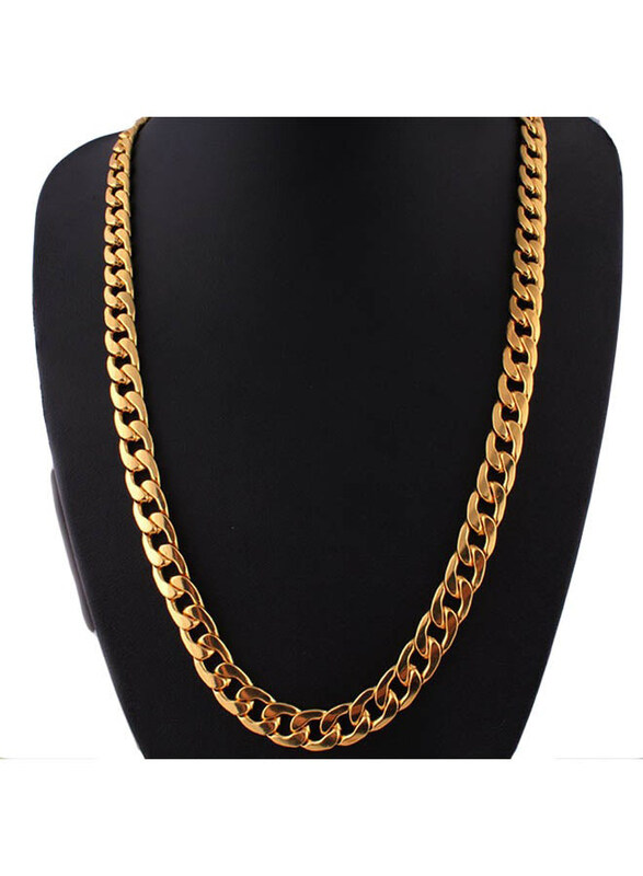 

Generic Vacuum Electroplating KC Hip Hop Necklace for Men, Gold
