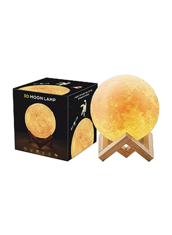 

Generic 3D Moon Lamp with Wood Stand, White