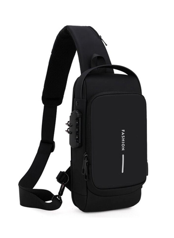 

Generic Waterproof USB Oxford Anti-Theft Shoulder Bag, Black