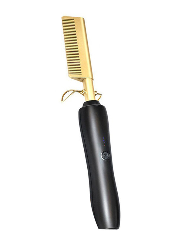

Phone Planet High Heat Press Comb Mini Hair Straightener, UKS201, Gold/Black