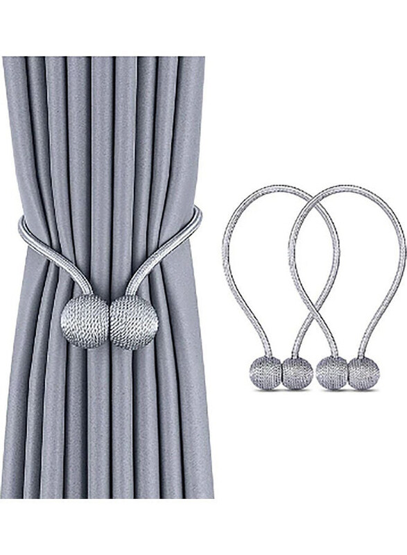 

Aiwanto 2-Pieces Curtain Tiebacks Magnetic Holders, Silver